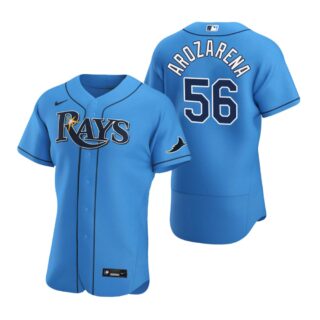 Tampa Bay Rays #56 Randy Arozarena Men's Nike Light Blue Alternate 2020 Authentic Player MLB Jersey