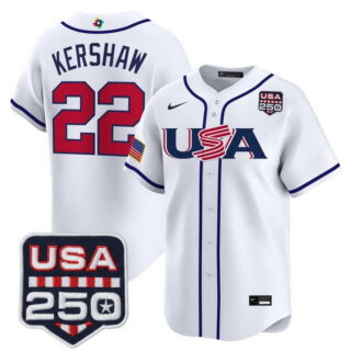 Team USA World Baseball Classic #22 Clayton Kershaw 250America Patch Vapor Premier Jersey All Stitched White