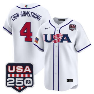 Team USA World Baseball Classic #4 Crow-Armstrong 250America Patch Vapor Premier Jersey All Stitched White
