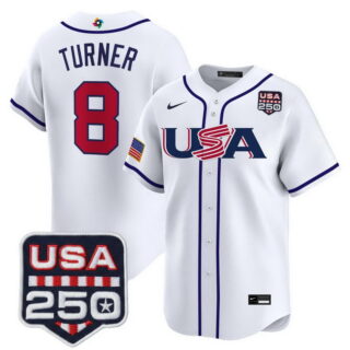 Team USA World Baseball Classic #8 Trea Turner 250America Patch Vapor Premier Jersey All Stitched White