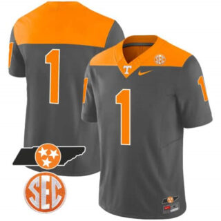 Tennessee Volunteers 2023 Alternate Vapor Limited Jersey V3 All Stitched Anthracite #1 no name