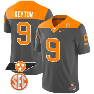 Tennessee Volunteers 2023 Alternate Vapor Limited Jersey V3 All Stitched Anthracite #9 Ramel Keyton