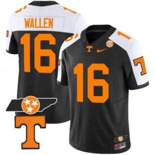 Tennessee Volunteers Checkerboard & Alternate Jersey V2 All Stitched Black Special #16 Morgan Wallen