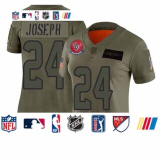 Texans #24 Johnathan Joseph Camo Women's Stitched Football Limited 2019 Salute to Service Jersey