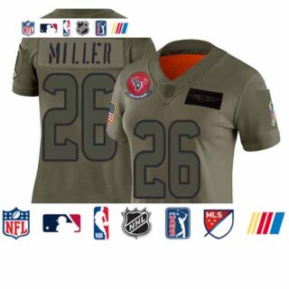 Texans #26 Lamar Miller Camo Women's Stitched Football Limited 2019 Salute to Service Jersey