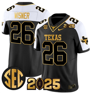 Men's Texas Longhorns 2025 CFP Final Gold Patch Vapor Limited Jersey Alternate