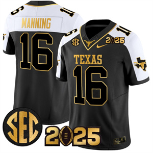 Men's Texas Longhorns 2025 CFP Final Gold Patch Vapor Limited Jersey Alternate Arch Manning 16