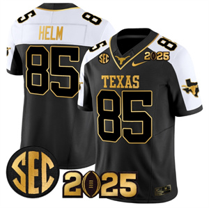 Men's Texas Longhorns 2025 CFP Final Gold Patch Vapor Limited Jersey Alternate Gunnar Helm 85