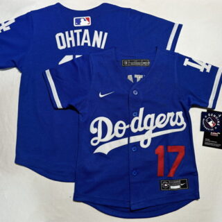 Toddler Los Angeles Dodgers #17 Shohei Ohtani Royal Stitched Baseball Jersey