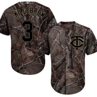Twins #3 Harmon Killebrew Camo Realtree Collection Cool Base Stitched Youth Baseball Jersey