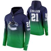 Vancouver Canucks #21 Loui Eriksson Reverse Retro Pullover Hoodie Green