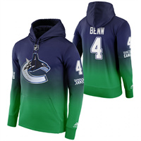Vancouver Canucks #4 Jordie Benn Reverse Retro Pullover Hoodie Green