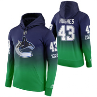 Vancouver Canucks #43 Quinn Hughes Reverse Retro Pullover Hoodie Green