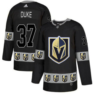 Vegas Golden Knights 37 Reid Duke Black Team Logos Fashion Adidas Jersey
