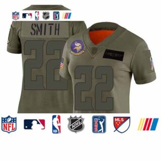 Vikings #22 Harrison Smith Camo Women's Stitched Football Limited 2019 Salute to Service Jersey