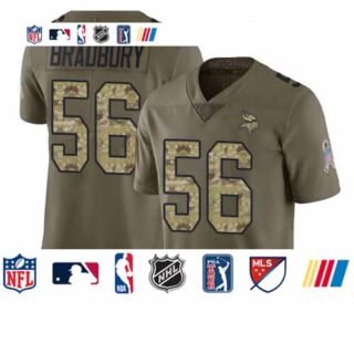 Vikings #56 Garrett Bradbury Olive Camo Youth Stitched Football Limited 2017 Salute to Service Jersey