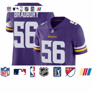 Vikings #56 Garrett Bradbury Purple Team Color Youth Stitched Football Vapor Untouchable Limited Jersey