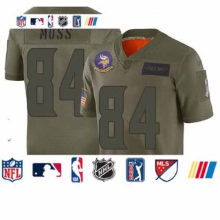 Vikings #84 Randy Moss Camo Men's Stitched Football Limited 2019 Salute To Service Jersey
