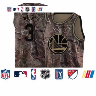 Warriors #3 David West Camo 2019 Finals Bound Basketball Swingman Realtree Collection Jersey