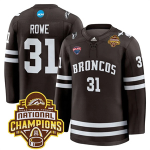 Western Michigan Broncos #31 Cameron Rowe 2025 National Champions Patch Premium Jersey All Stitched