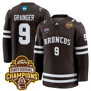 Western Michigan Broncos #9 Luke Grainger 2025 National Champions Patch Premium Jersey All Stitched