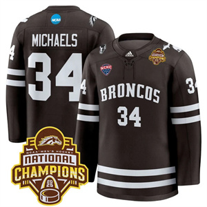 Western Michigan Broncos #34 Owen Michaels 2025 National Champions Patch Premium Jersey All Stitched