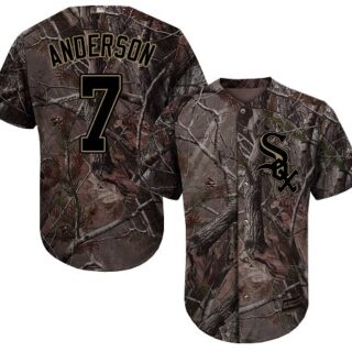 White Sox #7 Tim Anderson Camo Realtree Collection Cool Base Stitched Youth Baseball Jersey