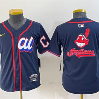 Women's American League Cleveland Guardians Team Big Logo Navy 2025 All-Star Edition Limited Stitched Baseball Jersey(Run Small)