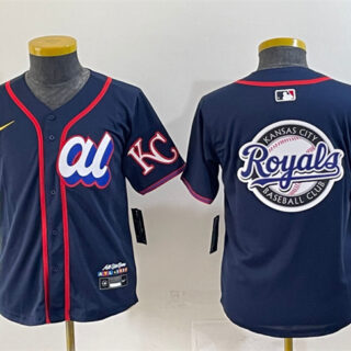 Women's American League Kansas City Royals Team Big Logo Navy 2025 All-Star Edition Limited Stitched Baseball Jersey(Run Small)