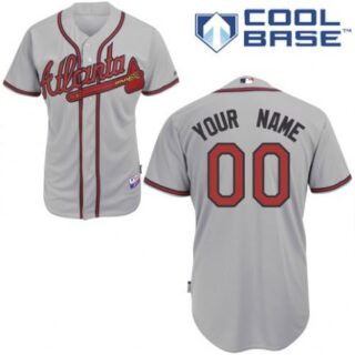 Women's Atlanta Braves Grey Customized Authentic Jersey