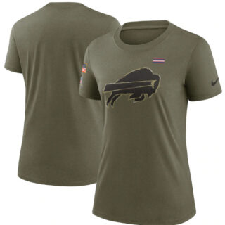 Women's Buffalo Bills Olive 2021 Salute To Service T-Shirt (Run Small)