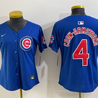 Women's Chicago Cubs #4 Pete Crow-Armstrong Royal Vapor Limited Stitched Baseball Jersey(Run Small)