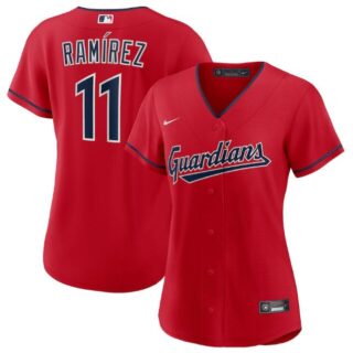 Women's Cleveland Guardians #11 Jos?? Ram??rez Stitched Baseball Jersey(Run Small)