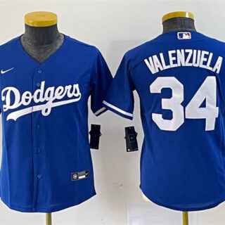 Women's Los Angeles Dodgers #34 Toro Valenzuela Royal Stitched Jersey(Run Small)