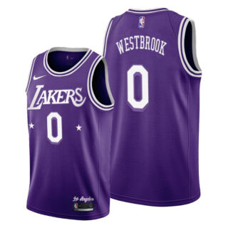 Women's Los Angeles Lakers #0 Russell Westbrook Women's 2021-22 City Edition Purple NBA Jersey