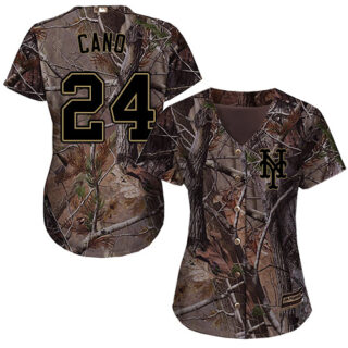 Women's Mets #24 Robinson Cano Camo Realtree Collection Cool Base Women's Stitched Baseball Jersey