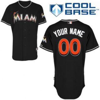 Women's Miami Marlins Black Customized Jersey