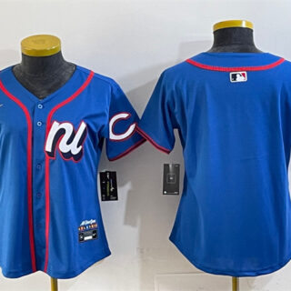 Women's National League Cincinnati Reds Blank Blue 2025 All-Star Edition Limited Stitched Baseball Jersey(Run Small)