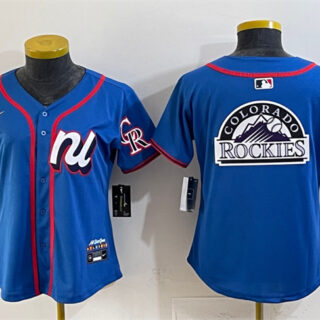 Women's National League Colorado Rockies Team Big Logo Blue 2025 All-Star Edition Limited Stitched Baseball Jersey(Run Small)