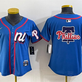 Women's National League Philadelphia Phillies Team Big Logo Blue 2025 All-Star Edition Limited Stitched Baseball Jersey(Run Small)