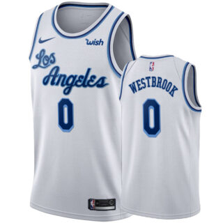 Women's Nike Lakers #0 Russell Westbrook Women's White 2019-20 Hardwood Classic Edition Stitched NBA Jersey