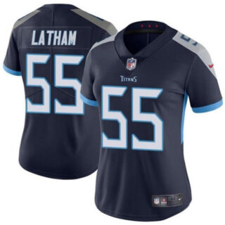 Women's Tennessee Titans #55 JC Latham Navy 2024 Draft Vapor Stitched Football Jersey(Run Small)