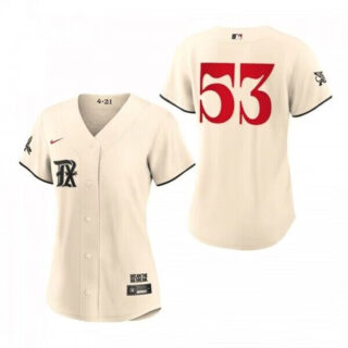 Women's Texas Rangers #53 Adolis Garc??a Cream 2023 City Connect Stitched Baseball Jersey(Run Small)
