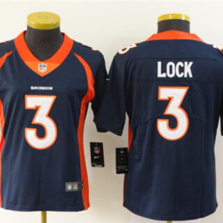 Women Nike Broncos 3 Drew Lock Navy Women Vapor Untouchable Limited Jersey