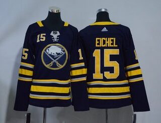 Women Sabres 15 Jack Eichel Navy Women Adidas Jersey