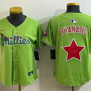 Women's Philadelphia Phillies Light Green Phanatic Limited Stitched Jersey(Run Small)