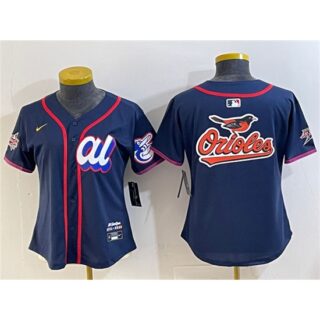 Women's American League Baltimore Orioles Team Big Logo Navy 2025 All-Star Edition Limited Stitched Baseball Jersey(Run Small)