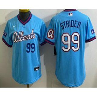 Women's Atlanta Braves #99 Spencer Strider Light Blue 2026 City Connect Stadium Jersey