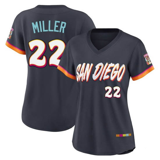 Women's #22 Mason Miller San Diego Padres Limited Obsidian 2026 City Connect Stadium Jersey