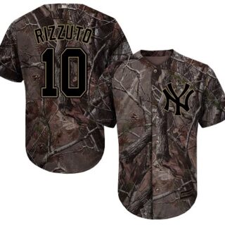 Yankees #10 Phil Rizzuto Camo Realtree Collection Cool Base Stitched Baseball Jersey